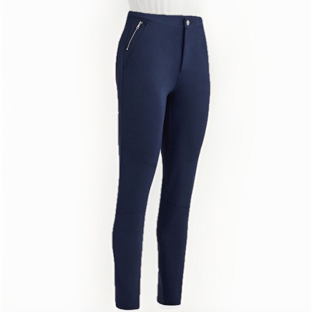 G/Fore Ladies Golf Pants Women's Size 0 Navy Blue G4 Double Knit Moto Legging